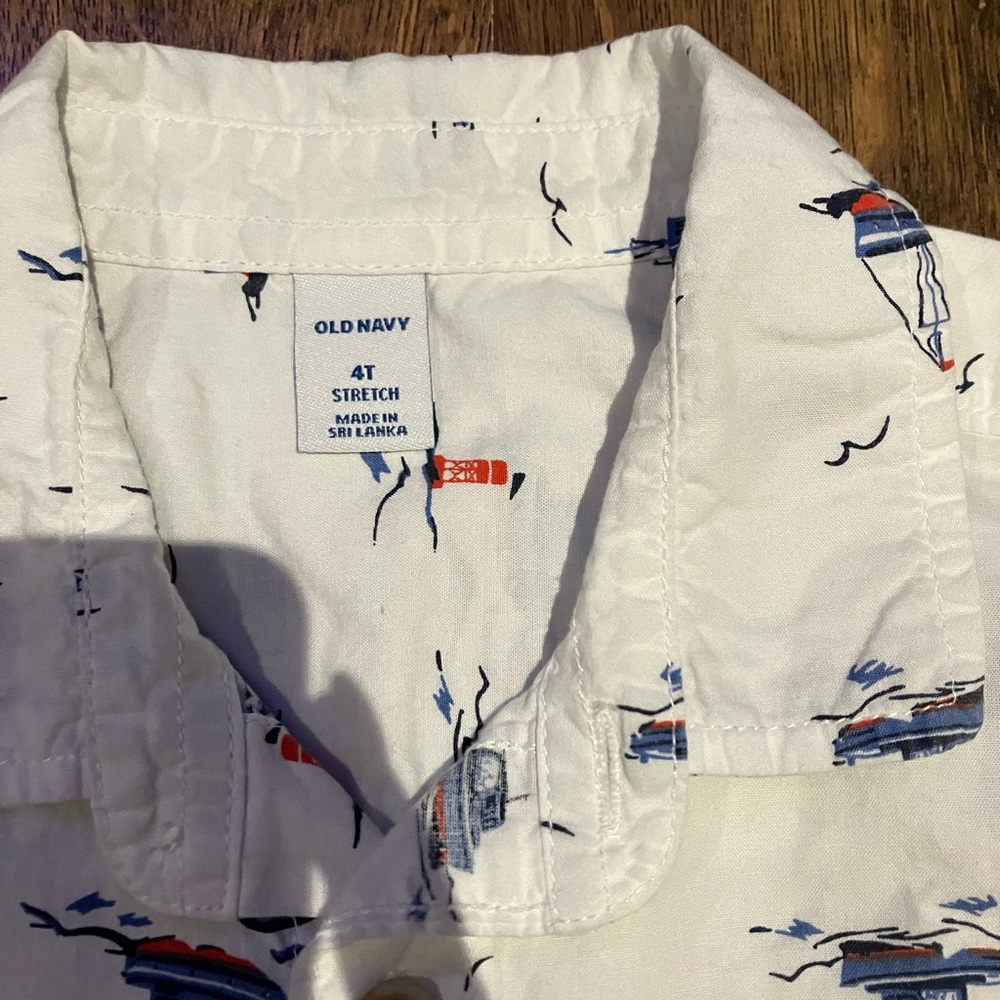 Old navy Sail boat button up shirt size 4